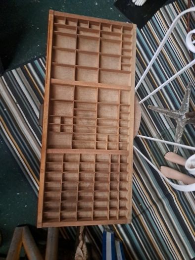 Vintage Wooden Printers Tray