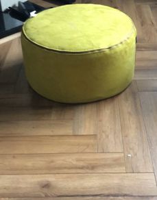 Footstool Mustard Yellow Pouffe Circular