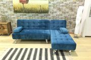 Blue Velvet Nordic Comfort Chaise Sofa,198cm