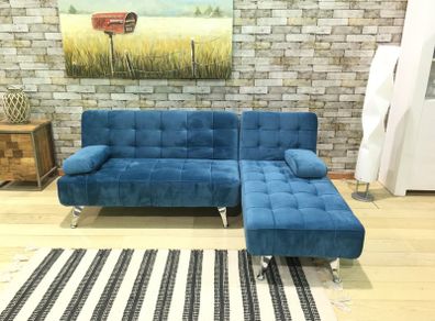 Blue Velvet Nordic Comfort Chaise Sofa,198cm