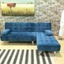 Blue Velvet Nordic Comfort Chaise Sofa, 198cm Image 3