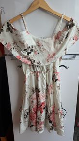 Floral Off-the-Shoulder Summer Dress, Size S