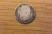 Silver Napoleon III One Franc coin