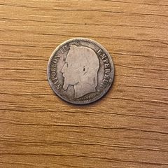 Silver Napoleon III One Franc coin