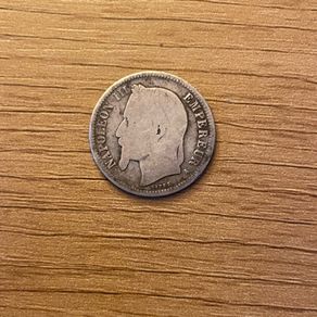 Silver Napoleon III One Franc coin