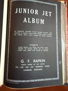 Vintage Junior Jet stamp album ( G.F. Rapkin) with hundreds of stamps included