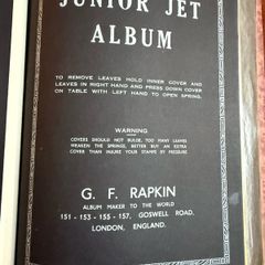 Vintage Junior Jet stamp album ( G.F. Rapkin) with hundreds of stamps included