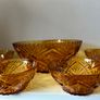 Vintage Amber Pressed Glass Bowls.Price drop Image 4