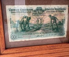 RARE 1938 Irish Ploughman One Pound Banknote Ireland 1 pound Note Scarce Bank Of Ireland