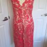 Libra Coral Lace Midi Dress Size 12 Nude Lining Occasion Wedding Guest Image 4