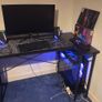 L Shaped Gaming Desk 120x70 cm Computer with Storage Bag Office Small Writing Table Large Reversible Shelves Workstation for Study Play Work Home Black Image 7