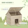 Wooden Duck House Poultry Coop for 2-4 Ducks with Openable Roof Raised Feet Air Holes Natural Image 6