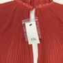 River Island Ladies Red Semi Pleated Sheer Top Long Sleeves Cold Shoulders Sz 10 including postage Image 7