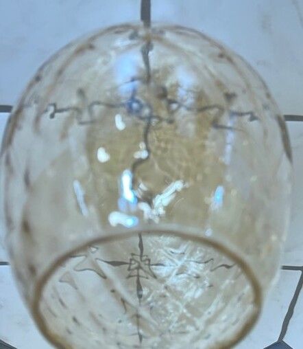 Glass Ceiling Light Shade In Prestine Vintage Condition. Stunning Gold / Amber Hue Colouring. Beautiful