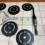 Olympic Hex Shrug Deadlift Bar, Full Set Olympic Bumper Weight Plates + Weight Belt! Image 2