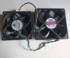 2 x 4 Pin PC Case Fans 80mm & 90mm