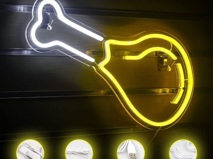 Fried Chicken Leg Neon Signs LED Light Sign for Wall Yellow (15.7 inches x 11.4 inches)