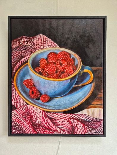 Raspberry Delight - oil painting | Framed