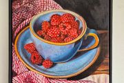 ,,Raspberry Delight,, oil painting on canvas