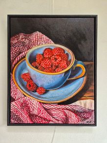 ,,Raspberry Delight,, oil painting on canvas