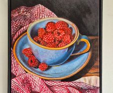 ,,Raspberry Delight,, oil painting on canvas