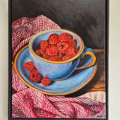 ,,Raspberry Delight,, oil painting on canvas