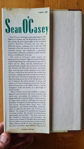 Sean O Casey. By Garry O Connor. Hardback With Dustjacket In Good Condition.