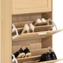 Shoe Cabinet Shoe Cabinet Shoe Chest of Drawers Entrance Cabinet, with 3 Doors for Corridor Entrance, 60x23x115 cm, Wood Image 8
