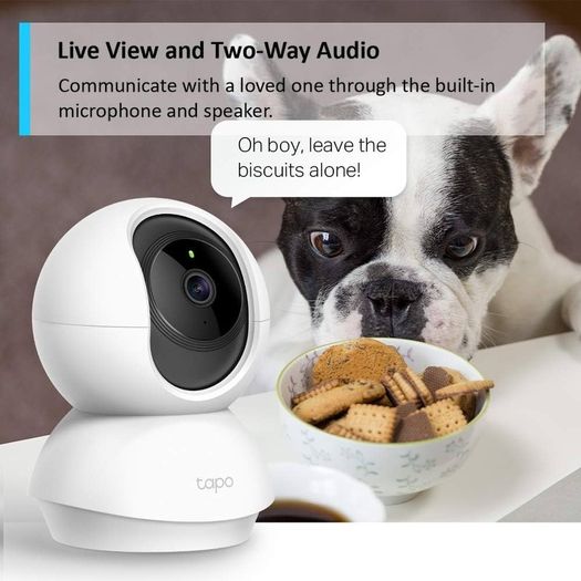 Pan/Tilt Smart Security Camera, Indoor CCTV, 360 Degree Rotational Views, Works with Alexa&Google Home, No Hub Required, 1080p, 2-Way Audio, Night Vision, SD Storage, Device Sharing