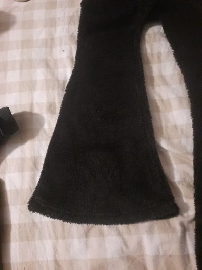 black fleece cosy flared bottoms