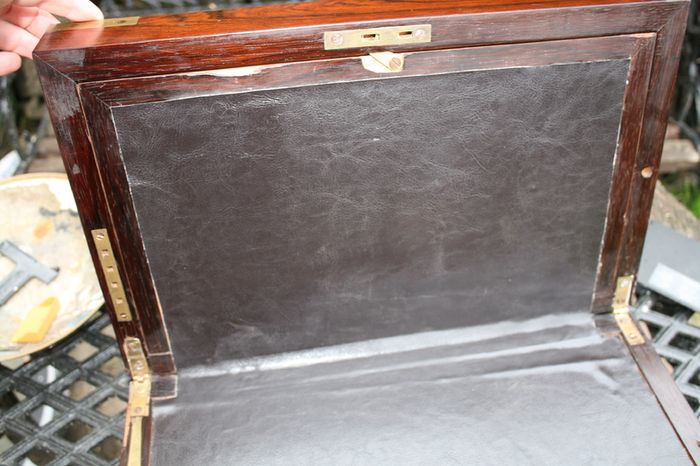 Antique Wooden Writing Box 19th century ,Brass fittings