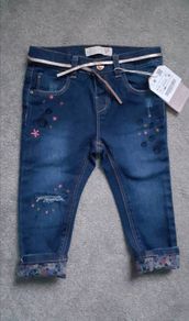 BNWT Zara baby girl jeans with floral lining 9-12mths