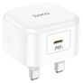 Type C Wall charger C91B Founder PD20W UK set with cable (HOCO) Image 2