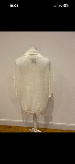 Massimo Dutti cream linen top size 10