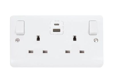 Click Double Socket with USB A&C