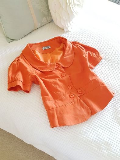 Orange Short Sleeve Jacket - Size 8