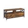 TV table 120 x 40 x 50 cm TV cabinet, TV table, lowboard for TVs up to 55 inches, with 2 drawers, 2 open compartments, 120 x 40 x 50 cm, for living room, steel frame, vintage brown-black Image 2