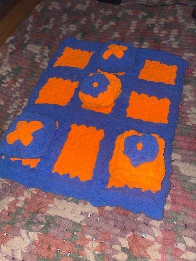 Chunky Knit Tic Tac Toe Game | Sensory Play Mat, Kids Gift | Handmade Soft Play