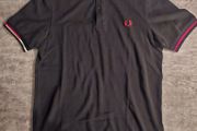 Fred Perry Bold Stripe Collar Polo Shirt Mens Medium Black Red White
