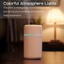 Colorful Mini Humidifier with Projection Atmosphere Lamp, Essential Oil Diffuser Aroma Essential Oil USB Cool Mist Humidifier 300ml, 2 Adjustable Mist Modes, Super Quiet, for Car, Office, Bedroom Image 2
