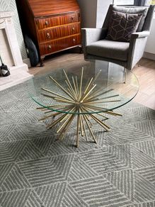 Stunning Glass & Gold Coffee table
