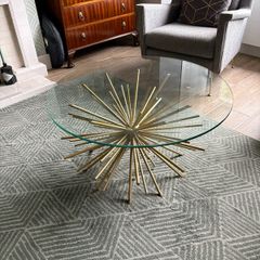Stunning Glass & Gold Coffee table
