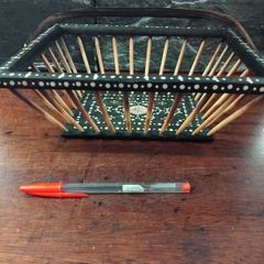 Antique Porcupine Quill and Ebony Basket