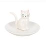Sitting White Cat Face Trinket Dish Image 2