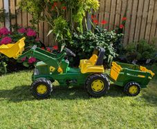 Rolly Toys John Deere Pedal Tractor with Loader & Trailer