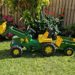 Rolly Toys John Deere Pedal Tractor with Loader & Trailer