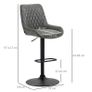 Bar stool Kitchen stool Designer stool, height-adjustable, with footrest, 51 cm x 59 cm x 117 cm, Dark gray + Black Image 2