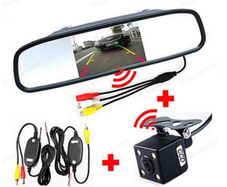 4.3" Wireless Transmitter Receiver Kit Rear View Camera Car Mirror Monitor