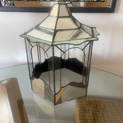 Vintage Large Handmade Leaded Glass Terrarium