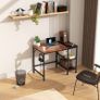 NEW SALE |  Office Desk, Computer Desk With Bookshelf, 100 x 50 x 75 cm Study Writing PC Desk for Home Working with Storage Shelves, Desks & Workstations for Home Office Image 2